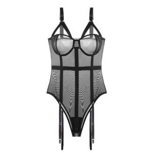 Sexy Lingerie Uniform Temptation Secret Buckle File Sexy Steel Ring Gathered Bodysuit