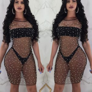 Grid hot diamond sexy dress