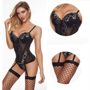 One Piece Sexy Lingerie Black Fishnet Stockings