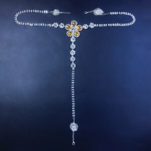 European And American New Sexy Yellow Flower Rhinestone Underwear Body Chains Women's Stylish Beach Accessories Body Chain